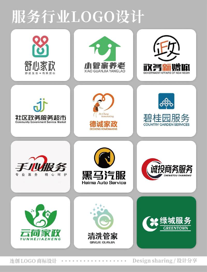 服务行业logo 家政服务logo.养老院logo 汽车服务